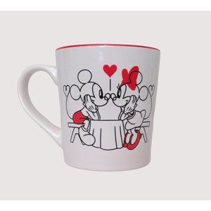 Mickey Mouse Minnie Mouse Valentine Day Coffee Mug Large Cup White Red Hearts